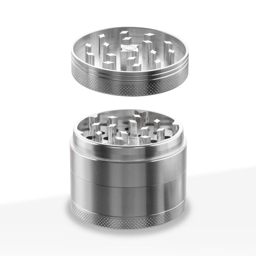 4PC ALUMINUM GRINDER 50MM 2 - SILVER