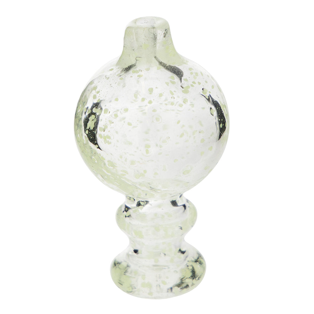 Carb Cap | Glow in the Dark Flecked Glass Bubble Carb Cab | Clear