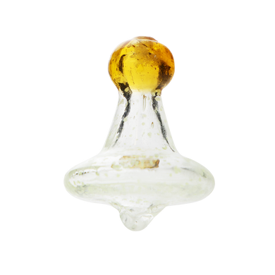 Carb Cap | Glow in the Dark Directional Marble Top Glass Carb Cap | Clear