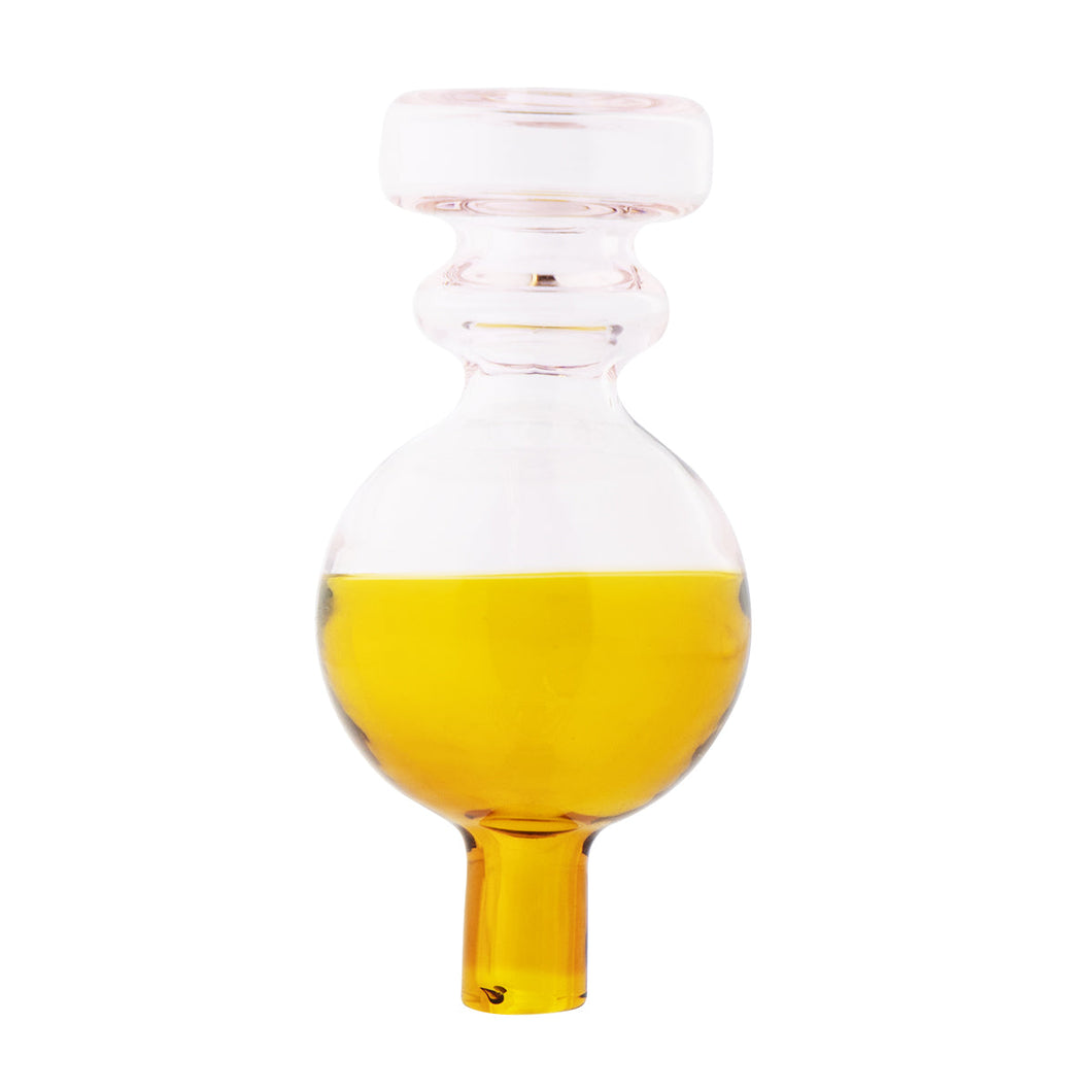 Carb Cap | Two Tone Glass Directional Bubble Carb Cap | Amber & Pink