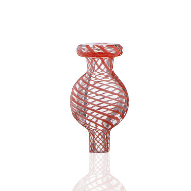 Carb Cap | Spiral Swirl Red Glass Bubble