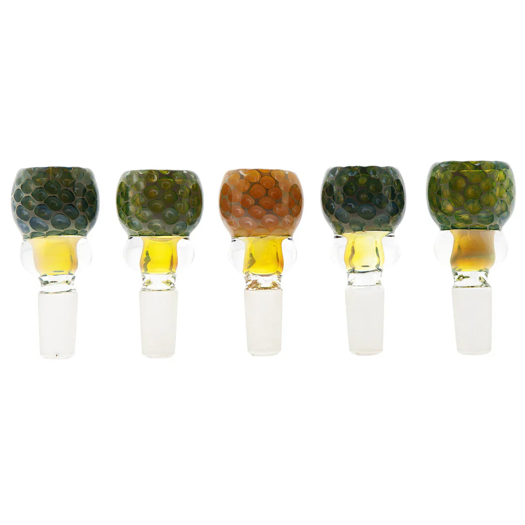 14MM HONEY COMB FUMED BOWL - MIX - 5 PK