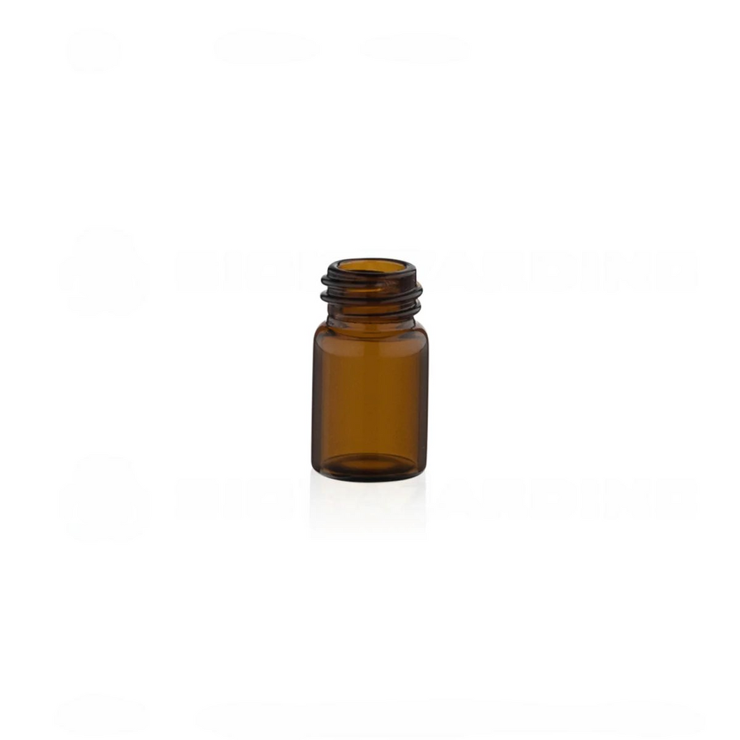 GLASS VIAL AMBER 5/8 DR VA131526 with Black Caps- 144 CT - Kit