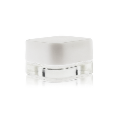 Child Resistant | Square Glass Concentrate Jars w/ White Caps | 9ml - Clear - 250 Count