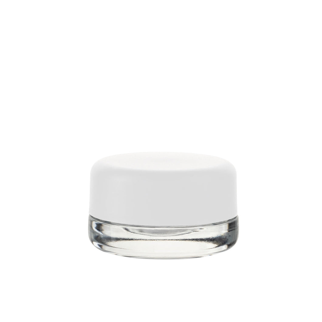 Child Resistant | Thick Round Base w/ Matte White Cap | 7mL - Clear - 160 Count