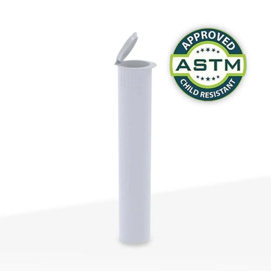 Child Resistant | Pop Top Pre-Roll Plastic Tubes | 116mm - Opaque White - 1000 Count
