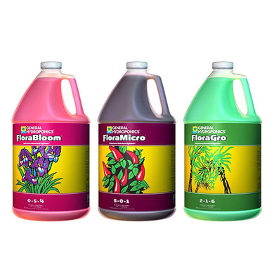 General Hydroponics 1 Gallon Trio - Flora Gro, Flora Micro & Flora Bloom