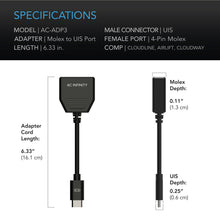 Load image into Gallery viewer, AC Infinity Molex to UIS Port Adapter Dongle (Conversion Cable Cord)
