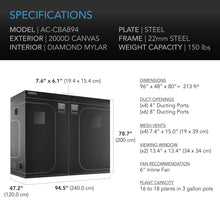 Load image into Gallery viewer, AC Infinity Cloudlab 894 8x4 Grow Tent
