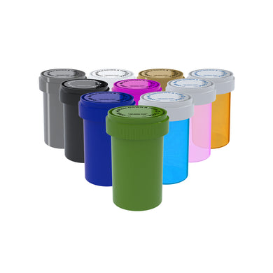 Child Resistant | Opaque Assorted Reversible Cap Vials | 20 Dram - 3.5 Grams - 240 Count
