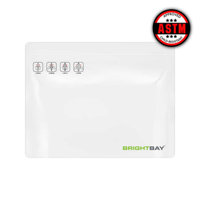 Child Resistant | Bright Bay White Mylar Exit Bags | 12 X 9 - 56G - 250 Count