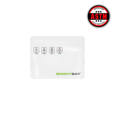 Child Resistant | Bright Bay Black Mylar Exit Bags |28g - White - 250 Count