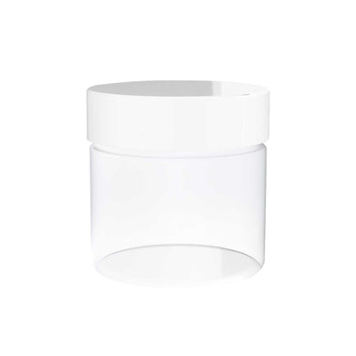 Glass Jar | Straight Sided Clear Glass Jars w/ White Caps | 1oz - 252 Count