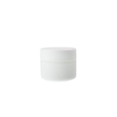 Child Resistant | Straight Sided Glass Jars w/ Flush Caps - Opaque White | 53mm - 2oz - 200 Count