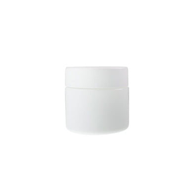 Child Resistant | Straight Sided Glass Jars w/ Flush Caps - Opaque White | Various Sizes