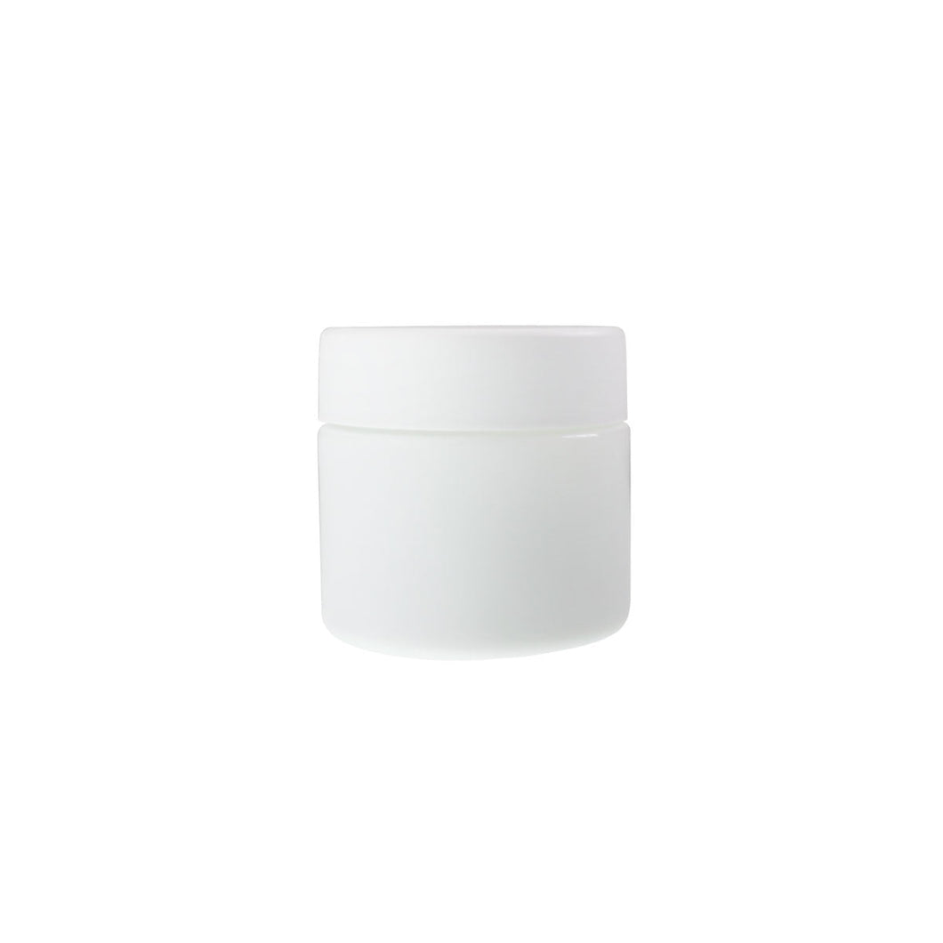 Child Resistant | Straight Sided Glass Jars w/ Flush Caps - Opaque White | Various Sizes