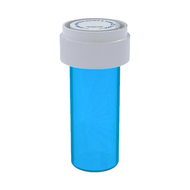Child Resistant | Translucent Blue Reversible Cap Vials | 8 Dram - 1 Gram - 410 Count