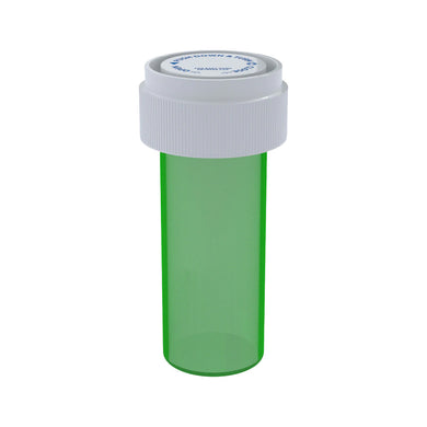 Child Resistant | Translucent Green Reversible Cap Vials | 8 Dram - 1 Gram - 410 Count