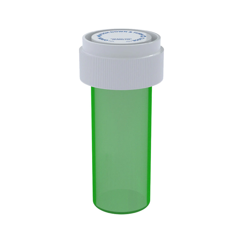 Child Resistant | Translucent Green Reversible Cap Vials | 8 Dram - 1 Gram - 410 Count