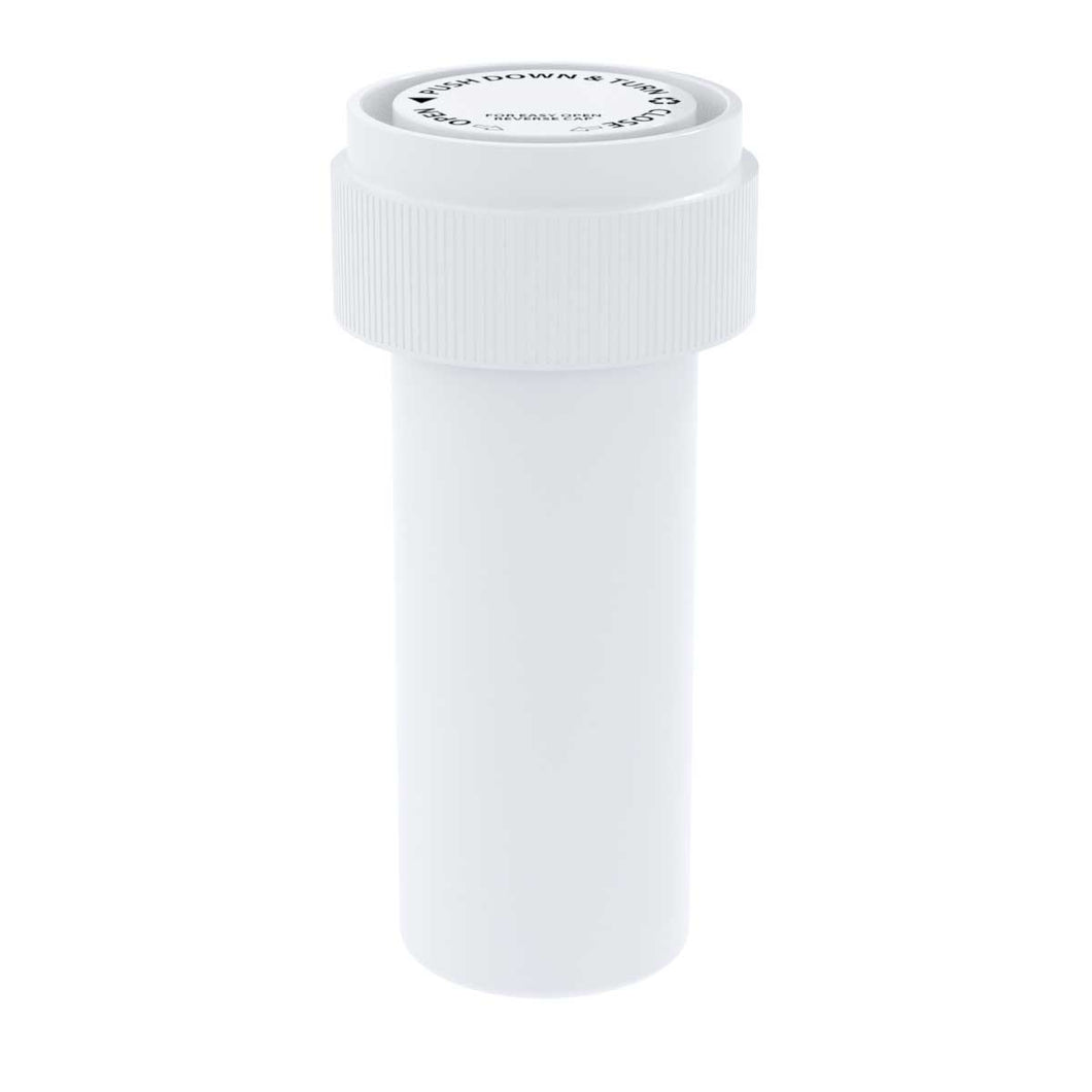 Child Resistant | Opaque White Reversible Cap Vials | 8 Dram - 1 Gram - 410 Count