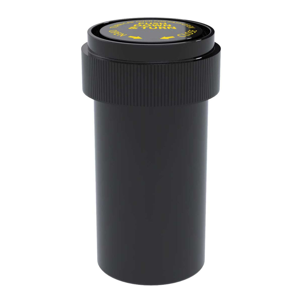 Child Resistant | Opaque Black Reversible Cap Vials | 20 Dram - 3.5 Grams - 240 Count