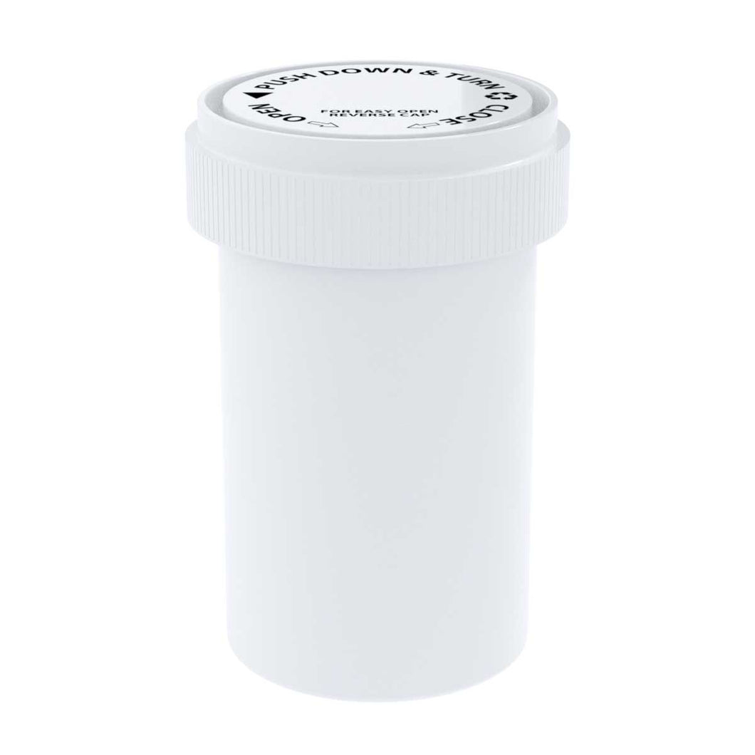 Child Resistant | Opaque White Reversible Cap Vials | 20 Dram - 3.5 Grams - 240 Count