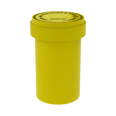 Child Resistant | Opaque Yellow Reversible Cap Vials | 20 Dram - 3.5 Grams - 240 Count