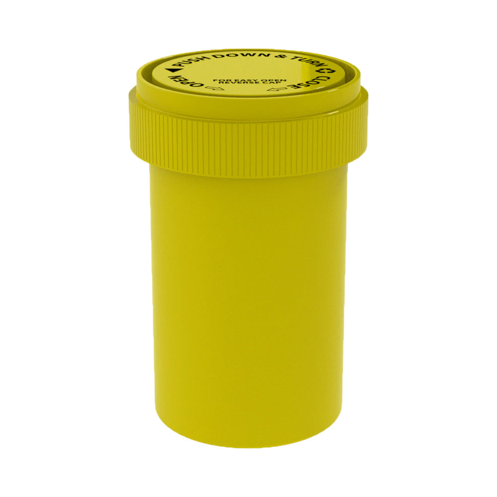 Child Resistant | Opaque Yellow Reversible Cap Vials | 20 Dram - 3.5 Grams - 240 Count