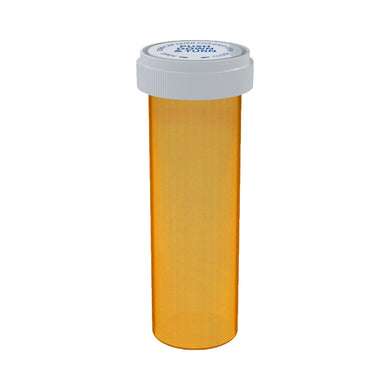 Child Resistant | Transparent Amber Reversible Cap Vials | 60 Dram - 14 Grams - 100 Count