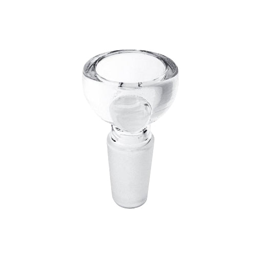 Bowl | Deep Dish Thick Funnel Bowl w/ Marble | 14mm - Clear