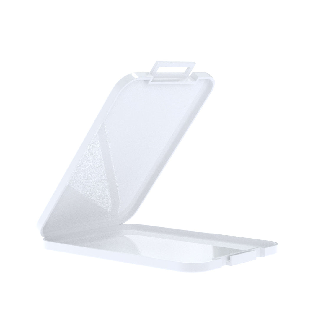 Flat Container | Hinged Lid Slim Shatter Containers | 4.5mm - White - 200 Count