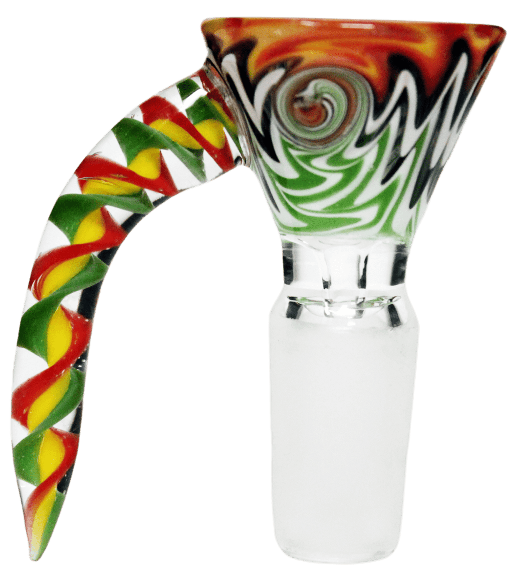 14mm Male Pulsar Colourful Worked Glass Bowl