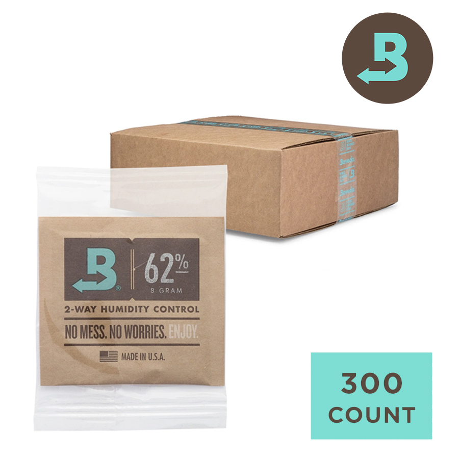 Boveda 8 Gram 62% Humidity Control Pack- Individually Wrapped - 300/Box