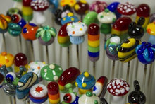 Load image into Gallery viewer, Pokeys Brand Glass Creature / Critter / Character / Animal On End of Metal Poker Asstd
