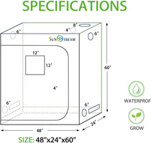 Load image into Gallery viewer, SunStream 48&quot;x24&quot;x60&quot; Hydroponic Camouflage Grow Tent for Indoor Planting, 4x2 FT with Reflective Mylar, Obeservation Window and Floor Tray…
