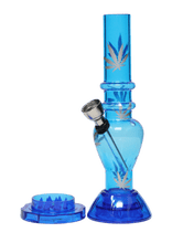 Load image into Gallery viewer, 7&quot; Acrylic Water Pipe with Grinder
