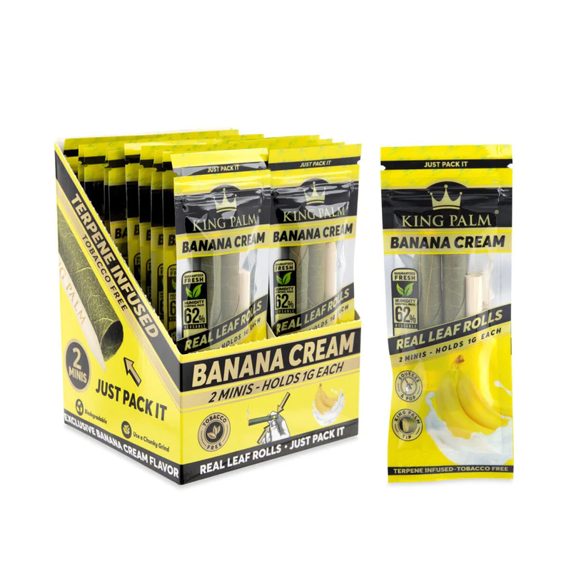 King Palm 2 Mini Rolls Banana Cream - 20 Packs/Display