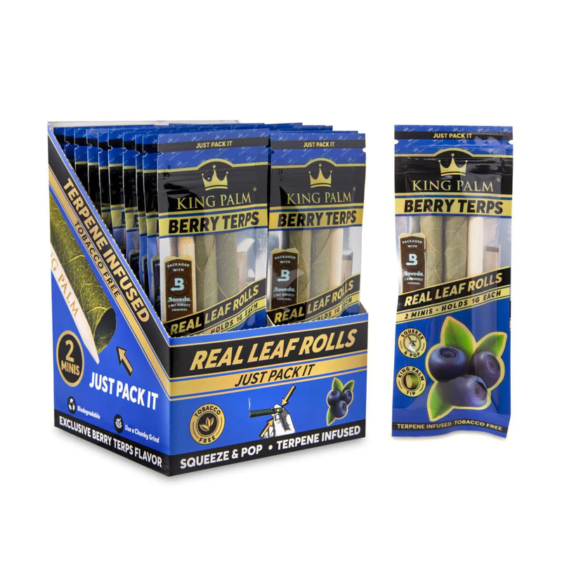 King Palm 2 Mini Rolls Berry Terps - 20 Packs/Display