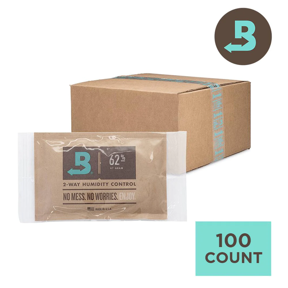Boveda 67 Gram 62% Humidity Control Pack- Individually Wrapped - 100/Box