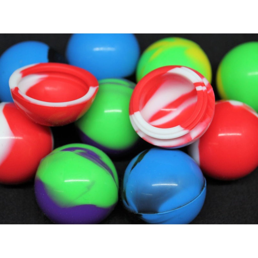 10ml Bouncy Ball Round SIlicone Container - Assorted Color