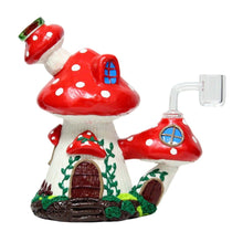 Load image into Gallery viewer, 8&quot; Red Mushroom House 3D Handcraft Dab Rig W/ Banger
