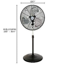Load image into Gallery viewer, Hurricane® Pro High Velocity Oscillating Metal Stand Fan 20 in
