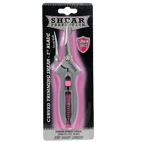 Shear Perfection® Pink Platinum Stainless Trimming Shear - 2 in Curved Blades
