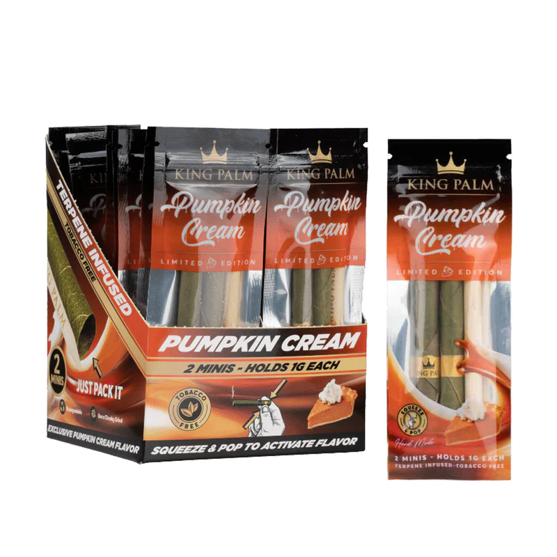 King Palm 2 Mini Rolls Pumpkin Cream - 20 Packs/Display