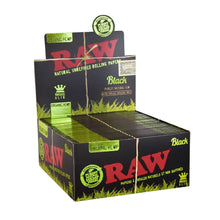 Load image into Gallery viewer, RAW Black Organic Hemp King Size Slim Rolling Papers - 50 Packs/Box

