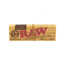Load image into Gallery viewer, RAW Connoisseur 1 1/4 Rolling Papers w/ Tips - 24 Packs/Box
