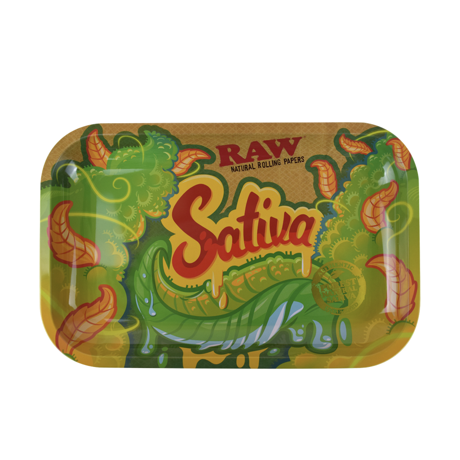 RAW SATIVA Metal Rolling Tray - 11