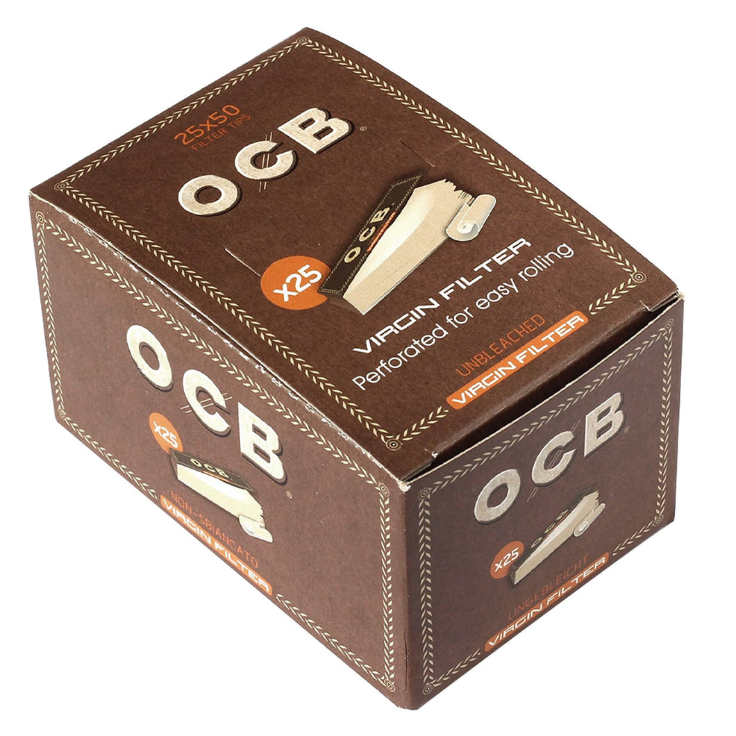 OCB Virgin Unbleached Filter Booklets - 25 Packs/Box