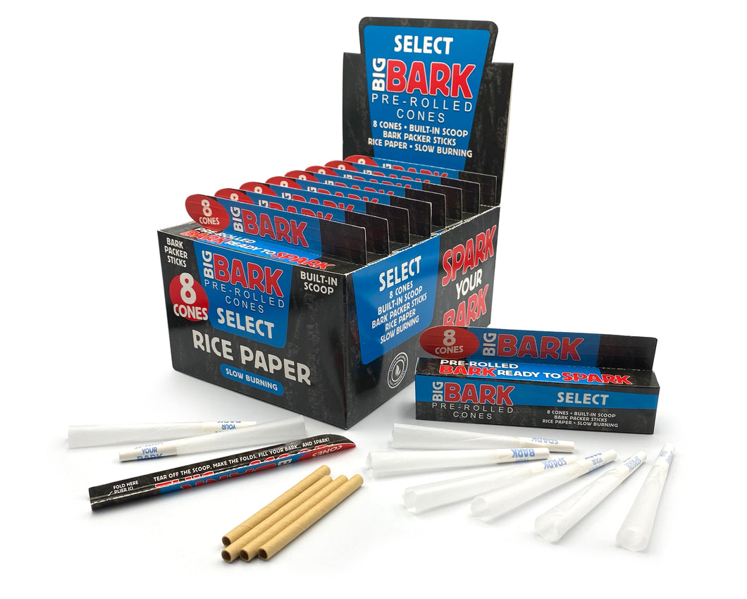 Big Bark 1 ¼ Select (rice) Pre-rolled Cones - 24 Packs