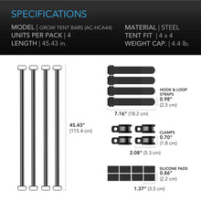 Load image into Gallery viewer, AC Infinity Grow Tent Mounting Bars 4&#39;X4&#39;
